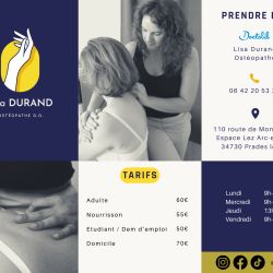 Lisa DURAND - Ostéopathe