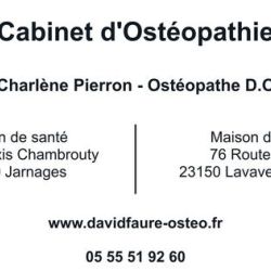 Cabinet libéral ou paramédical - Ostéopathie - Cabinet d'Ostéopathie Lavaveix - David Faure - Charlène Pierron